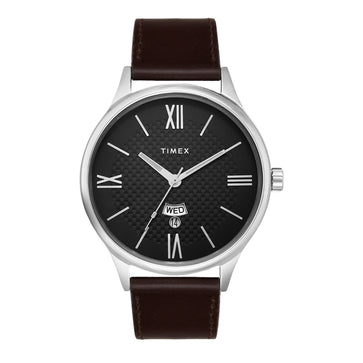 Timex Men Analog Black Round Brass Dial Watch- TWEG18426