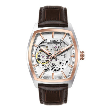 TIMEX Men Silver Rectangle Dial Analog Automatic Watch - TWEG25901