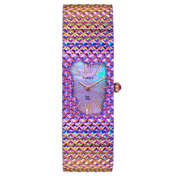 TIMEX Fria Women Mother of Pearl Purple Rectangle Dial Analog Watch - TWEL77704