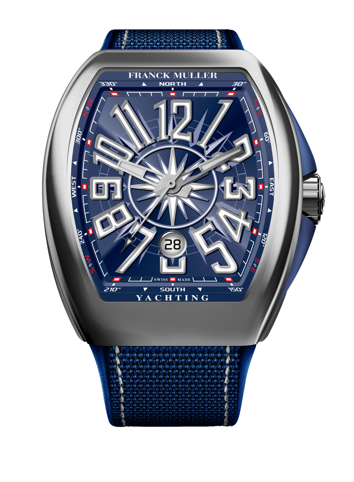 Franck Muller Vanguard Yachting 44 x 53.7 mm Stainless Steel V45 SC DT YACHT AC BL – front view