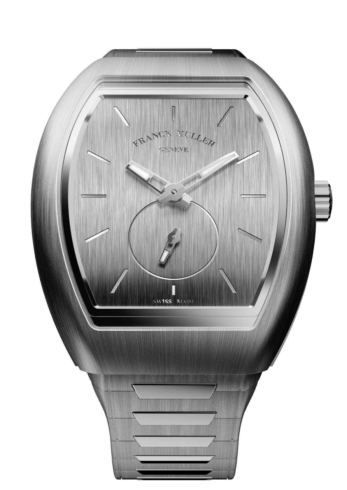 Franck Muller Vanguard Slim Monolith Stainless Steel V 41 S S6 AT FO MONO AC BR AC – front view on white background