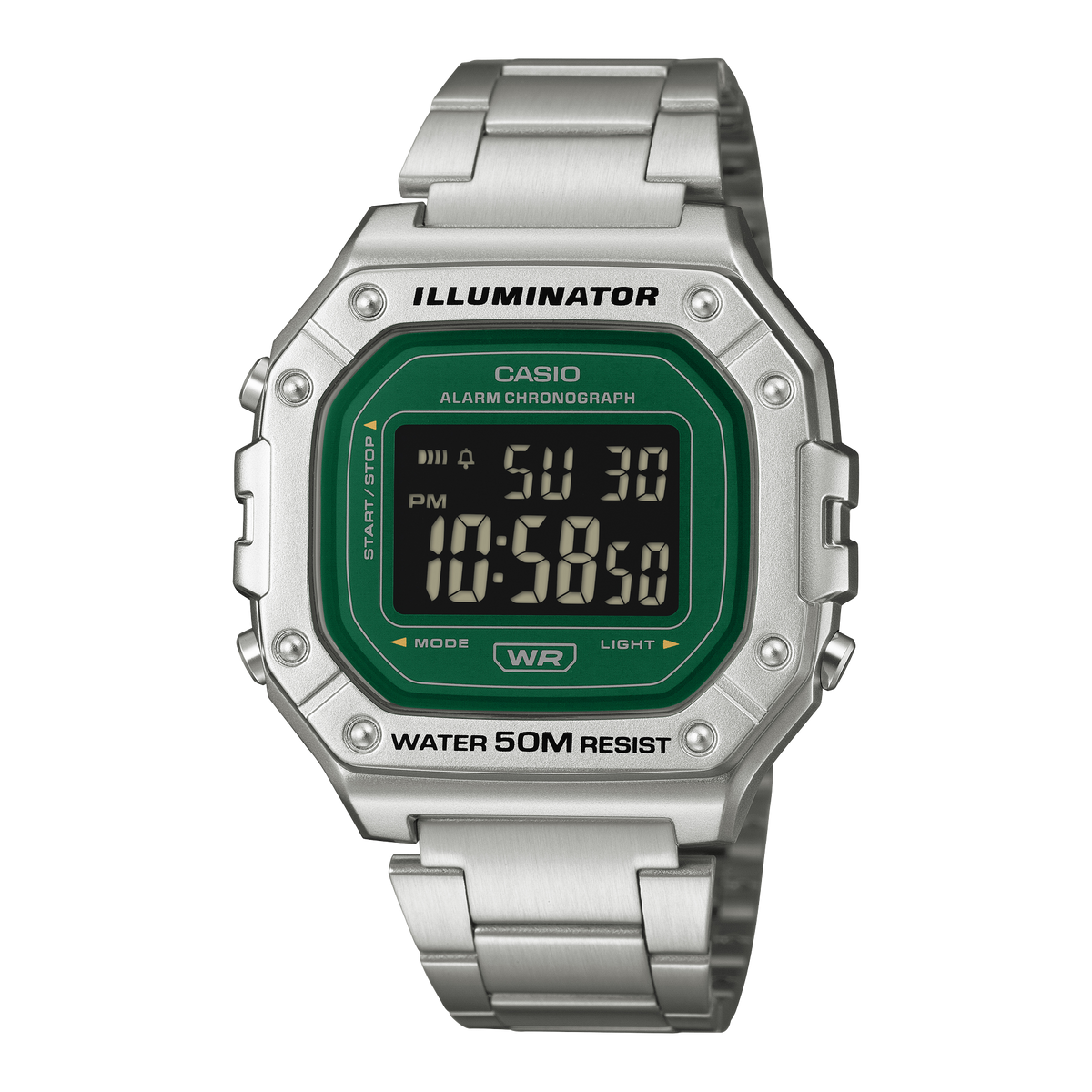 Casio W-218HD-3AV – front three-quarter view