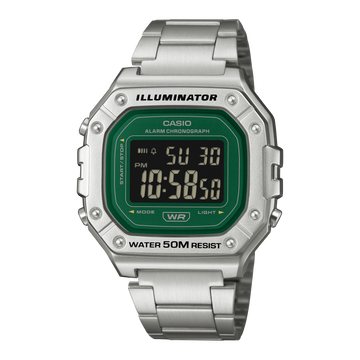Casio W-218HD-3AV – front three-quarter view
