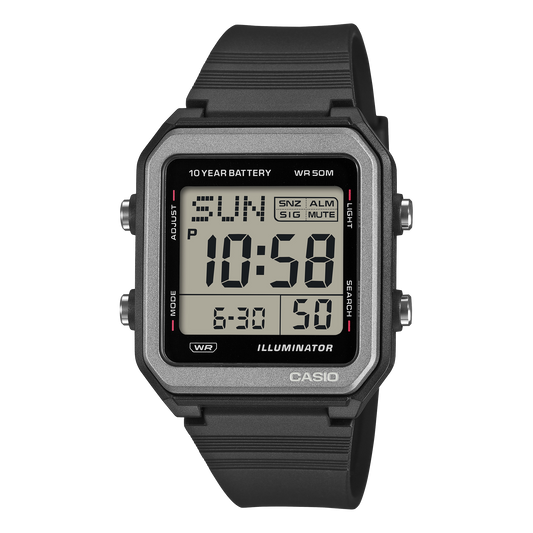 Casio W-221H-1AV – front three-quarter view