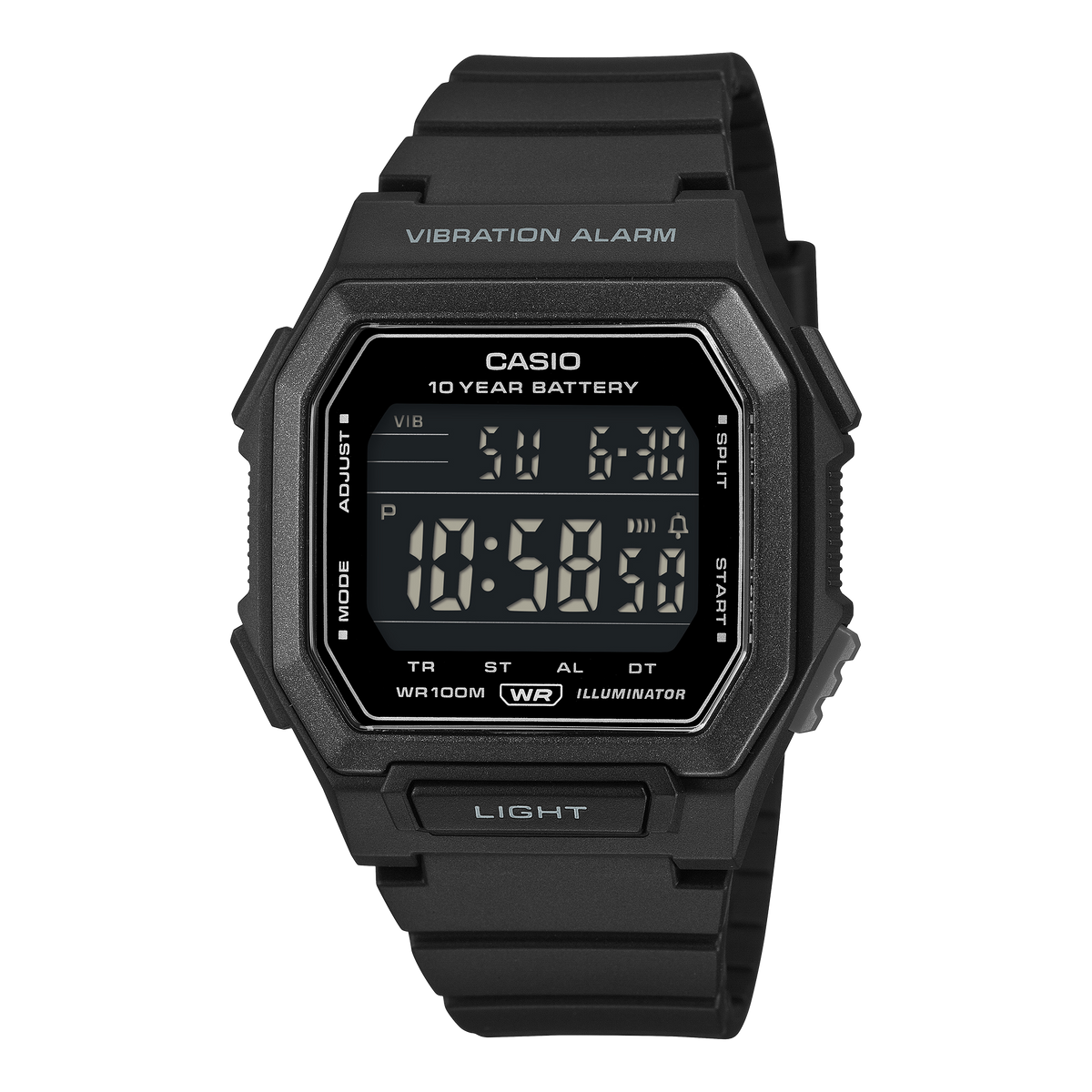 Casio W-738H-1BV – front three-quarter view