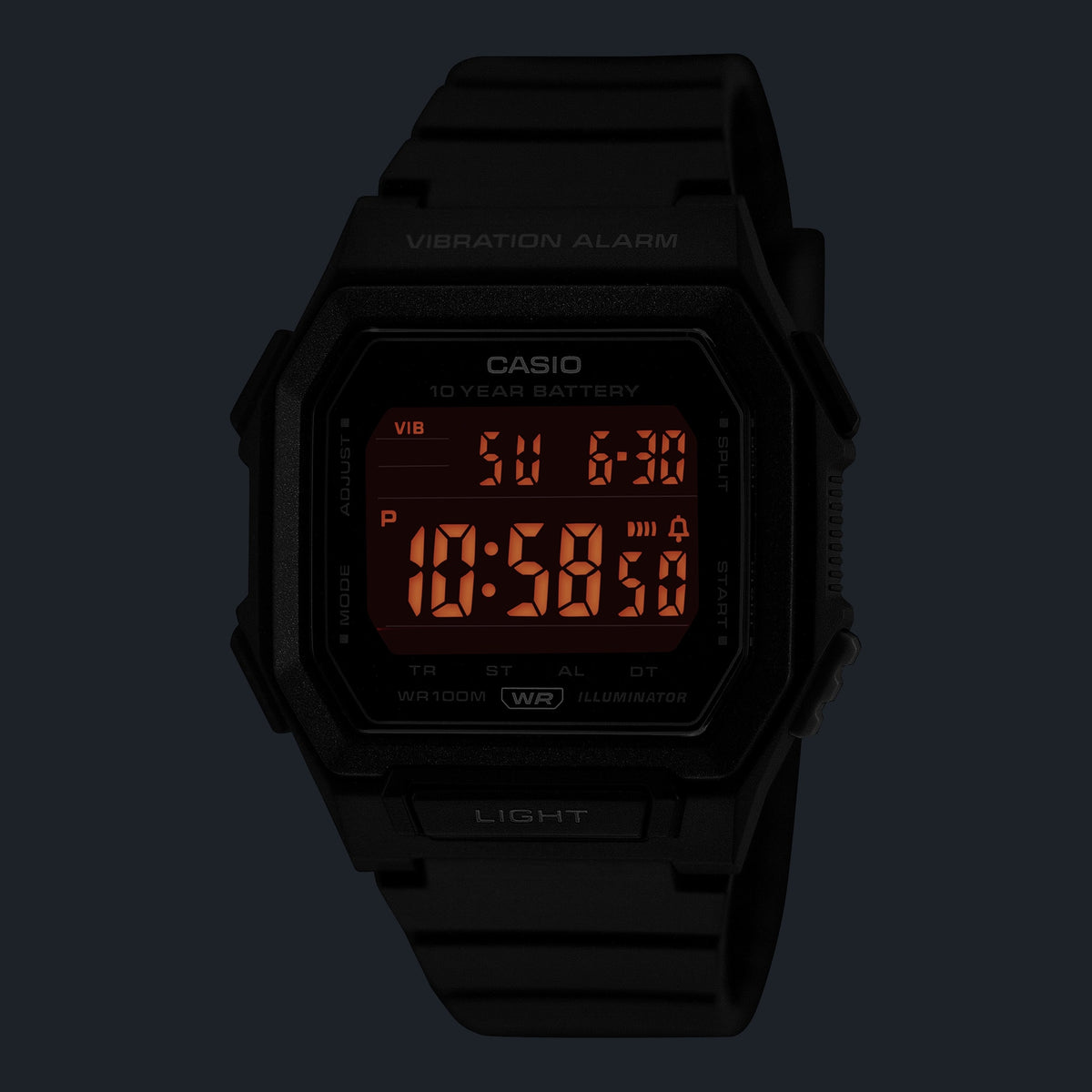 Casio W-738H-1BV – illuminated dial
