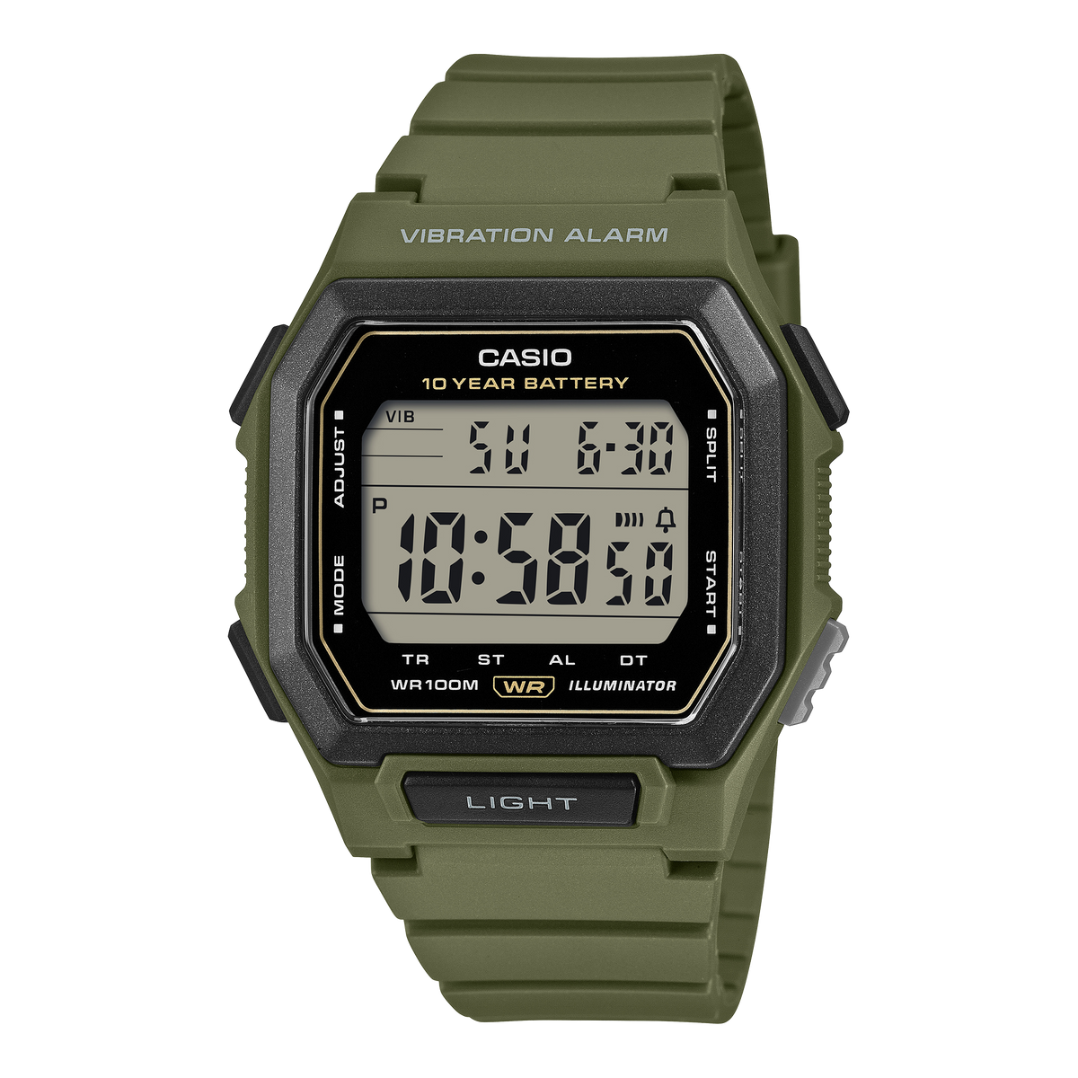 Casio W-738H-3AV – front three-quarter view