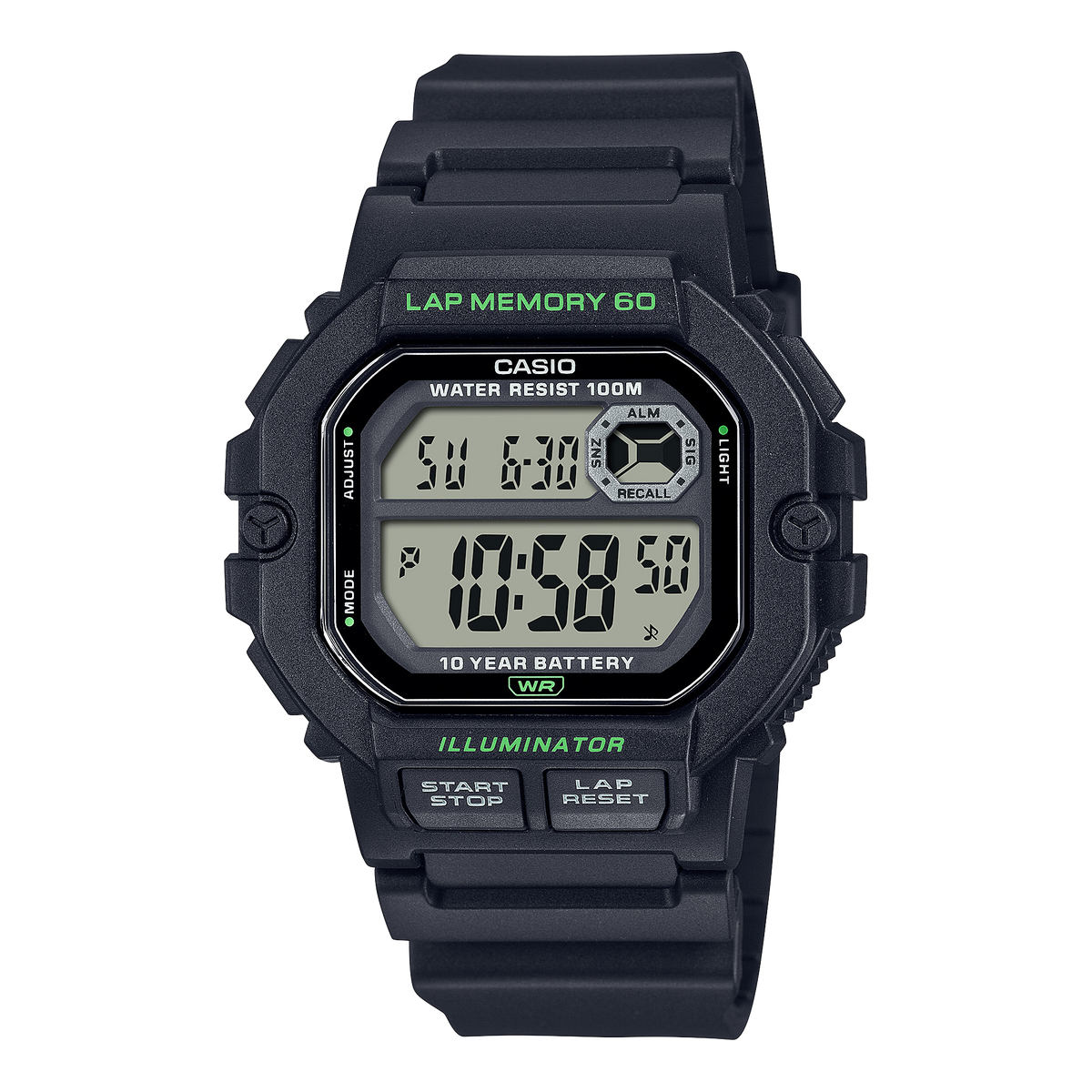 Casio WS-1400H-1AV – front three-quarter view