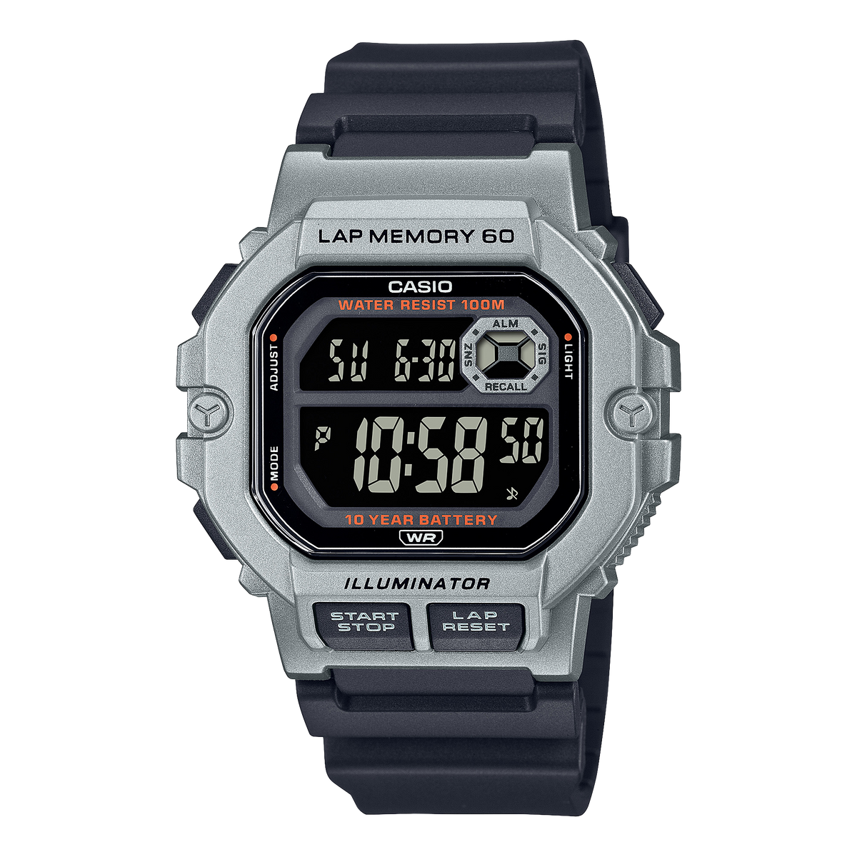 Casio WS-1400H-1BV – front three-quarter view