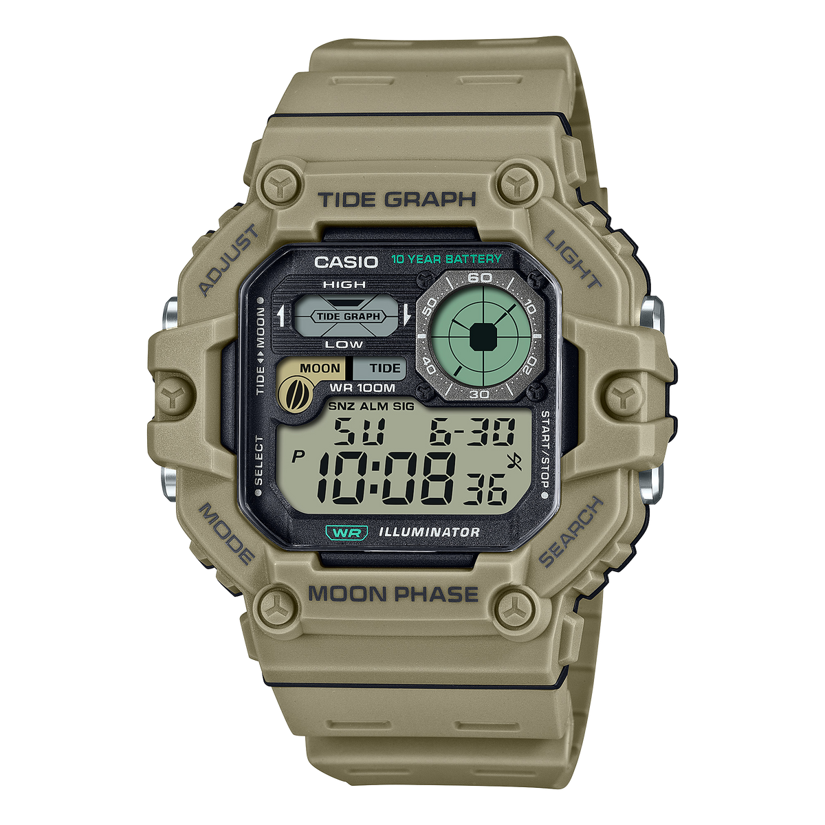 Casio WS-1700H-5AV – front three-quarter view