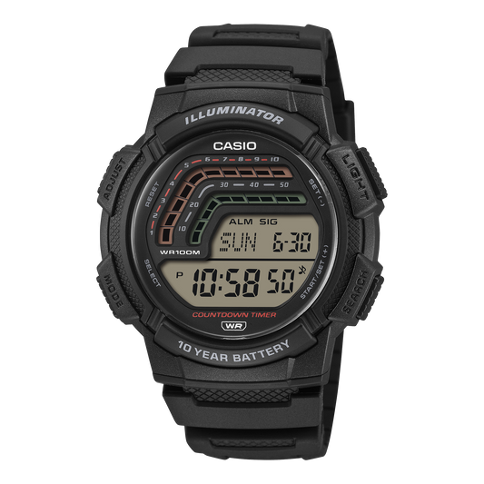 Casio WS-1800-1AV – front three-quarter view
