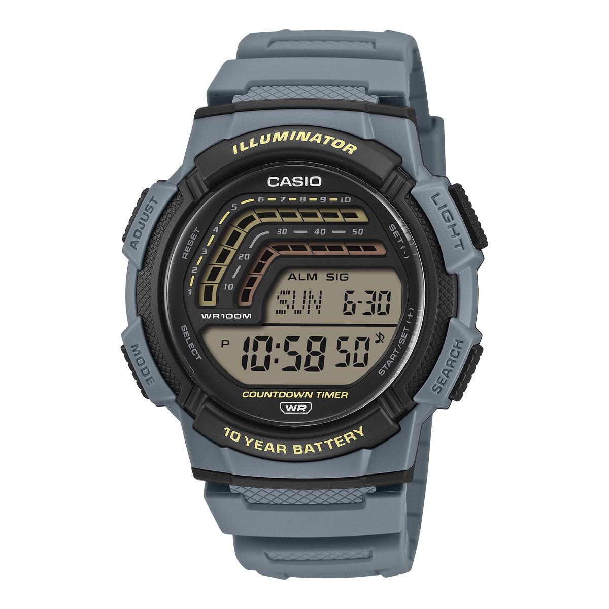 Casio WS-1800-2AV – front three-quarter view