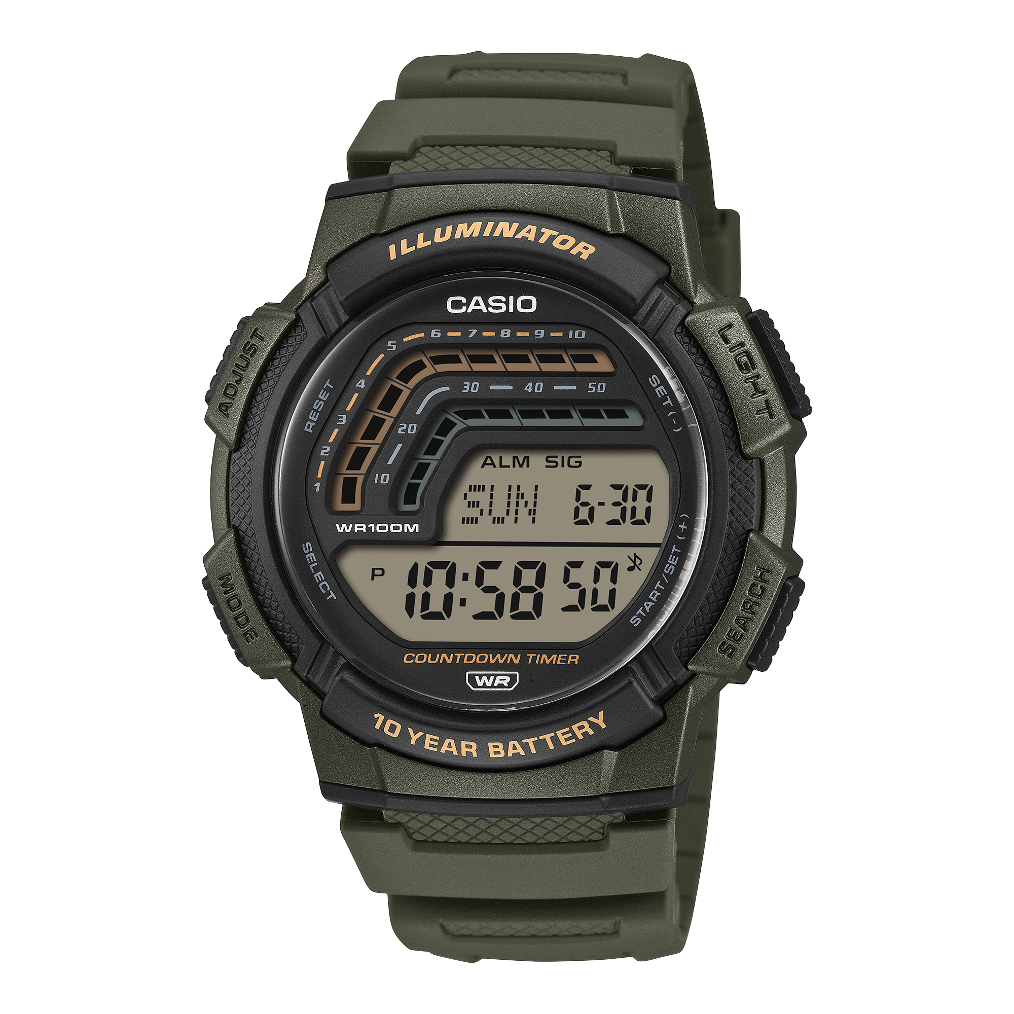 Casio WS-1800-3AV Digital Watch for Men