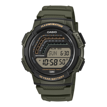 Casio WS-1800-3AV – front three-quarter view
