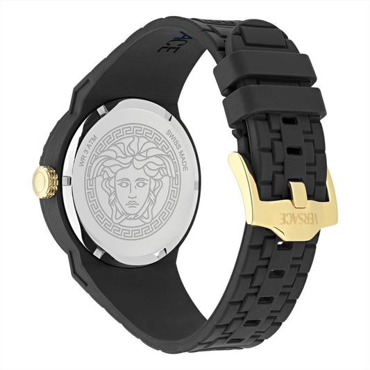 Versace Men's Swiss V-Pop Black Silicone Strap Watch 43mm