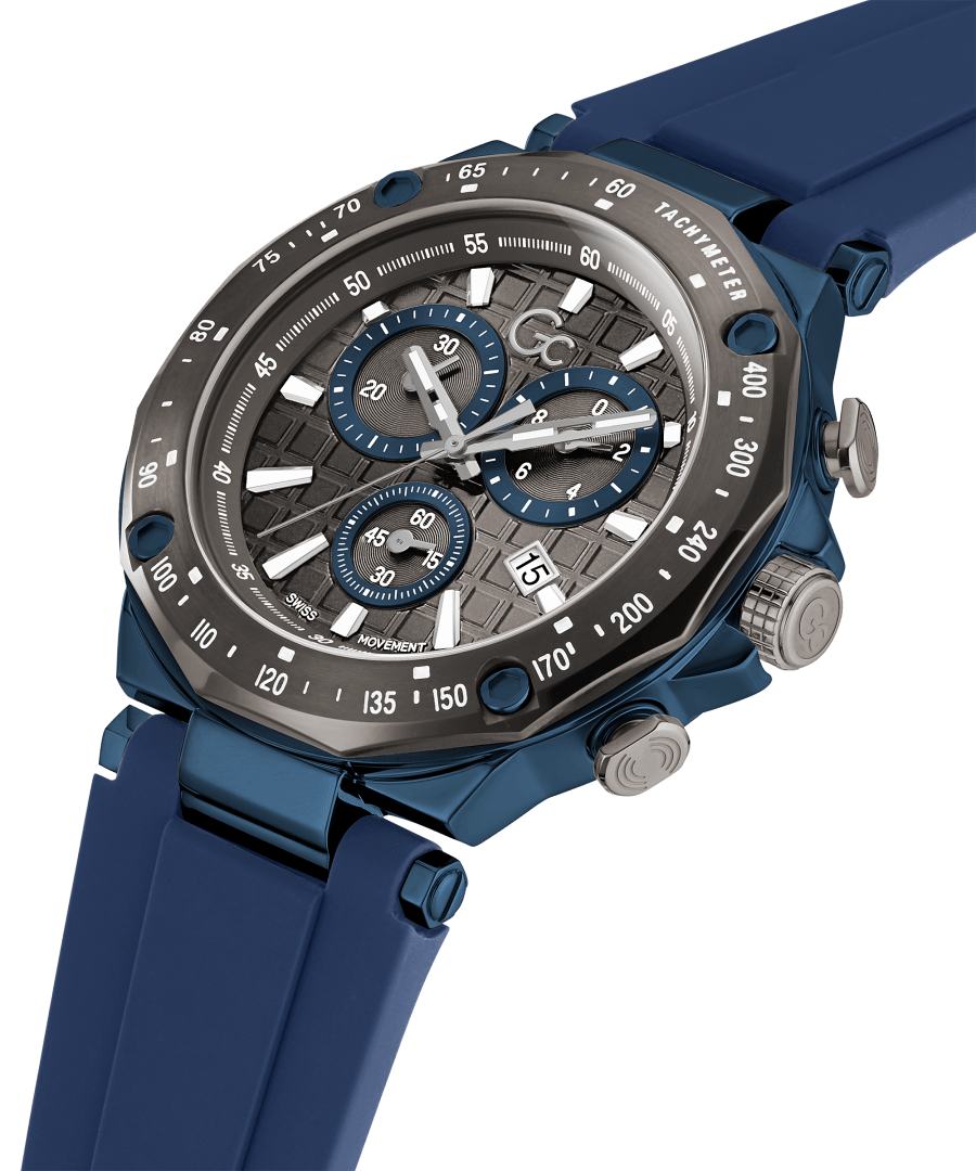 Gc Mens 45 mm Spirit Sport Gray Dial Silicone Analog Watch - Y81006G5MF - Kamal Watch Company
