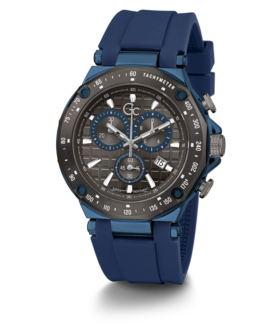Gc Mens 45 mm Spirit Sport Gray Dial Silicone Analog Watch - Y81006G5MF - Kamal Watch Company