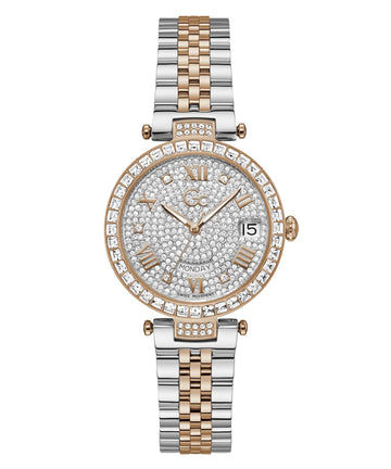 Gc Sport Chic White Dial Round Case Quartz Women Watch - Z01014L1MF