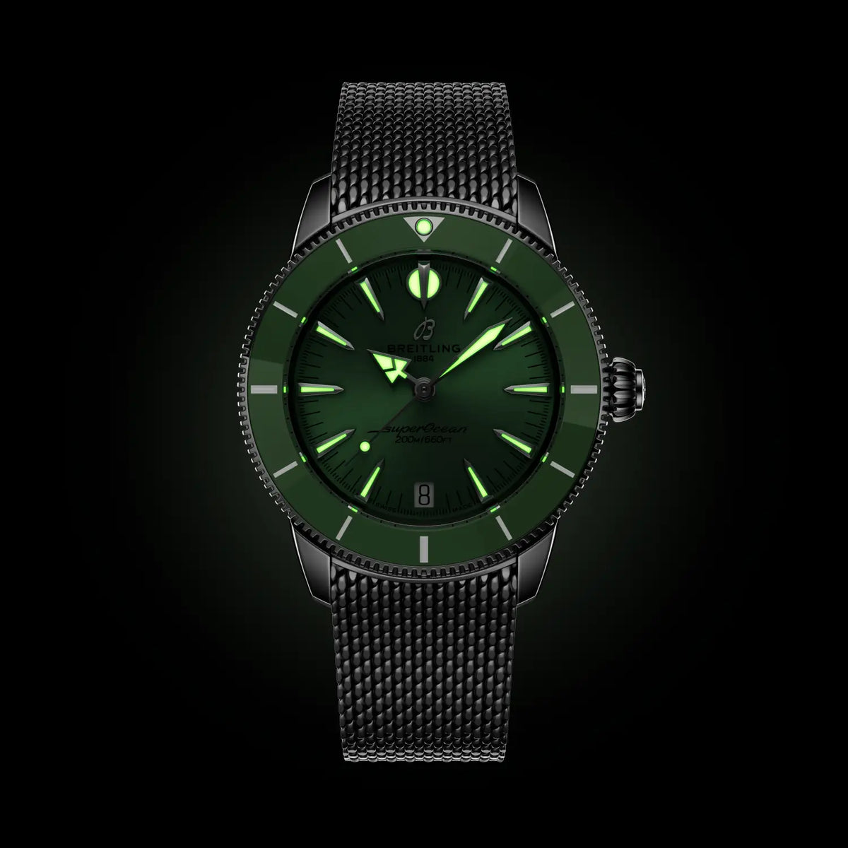 Breitling Superocean Heritage Automatic 36 A10390361L1A1 – luminous hands and markers in the dark