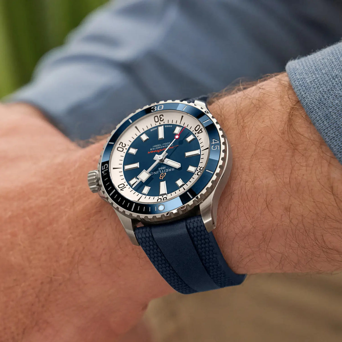 Breitling Superocean Automatic 42 A17375E71C1S1 – shown on the wrist