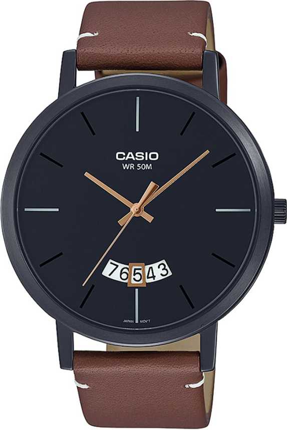 CASIO ENTICER MEN Brown Leather Analog - Men's Watch A1868 - Kamal Watch Company