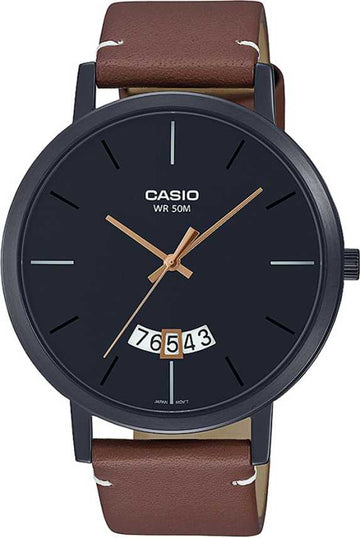 CASIO ENTICER MEN Brown Leather Analog - Men's Watch A1868 - Kamal Watch Company