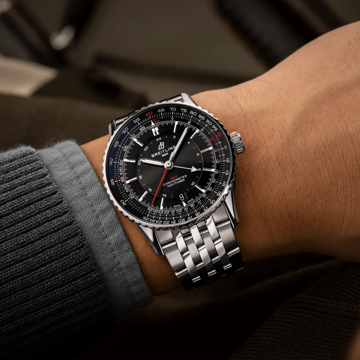 Breitling Navitimer Automatic GMT 41 A32310251B1A1 – shown on the wrist