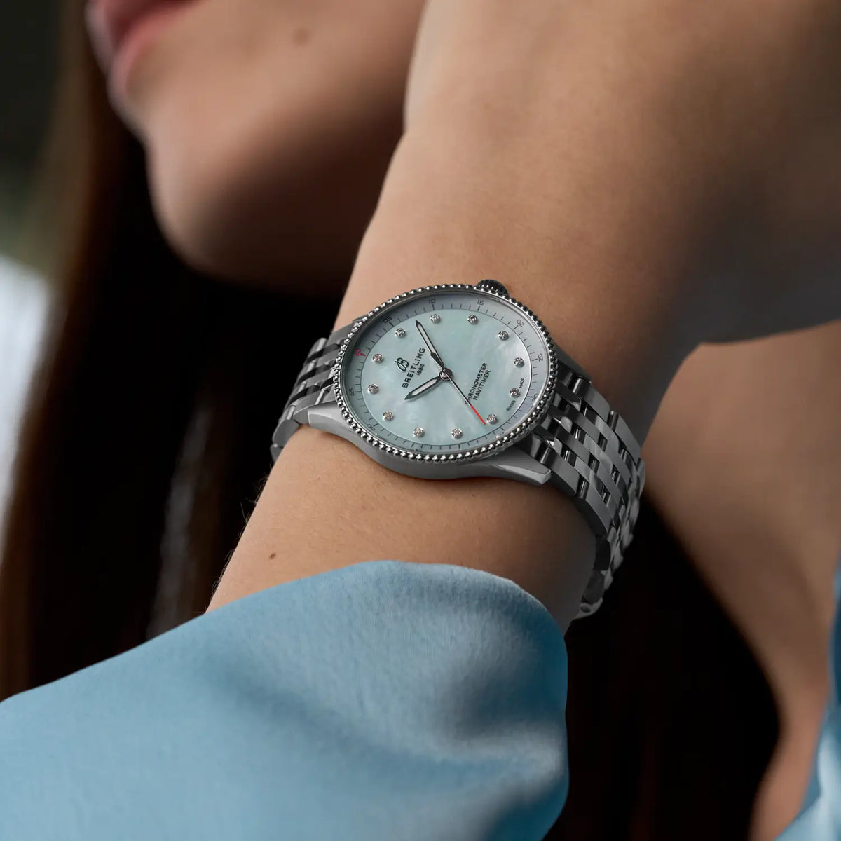 Breitling Navitimer 32 A77320171C1A1 – shown on the wrist