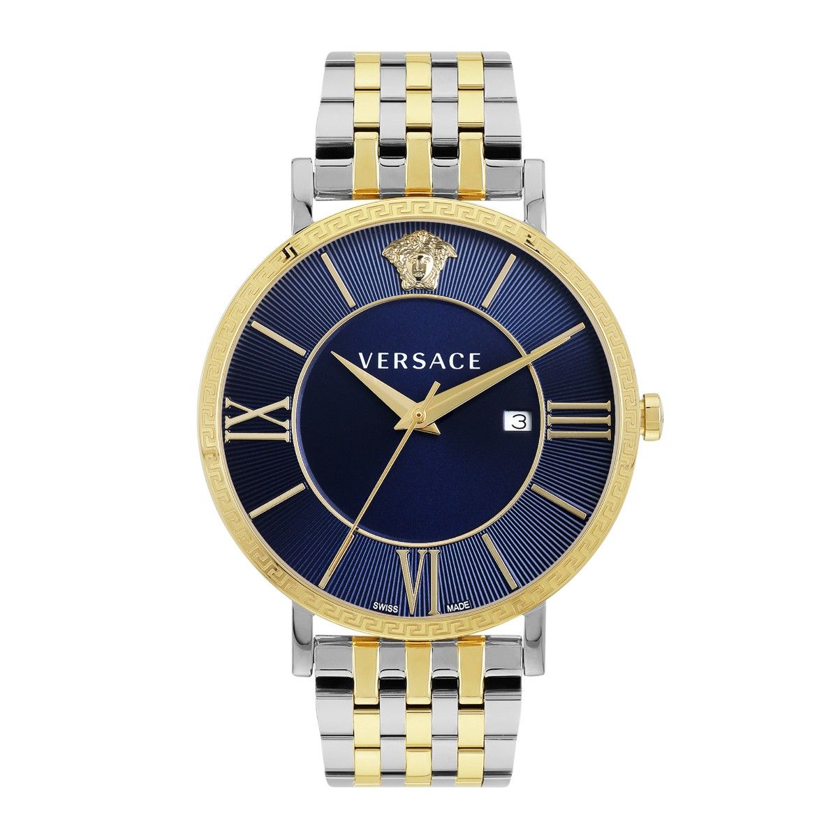 Versace Men V-Eternal Gent Date Blue Round Dial Analog Watch - VENCA0324