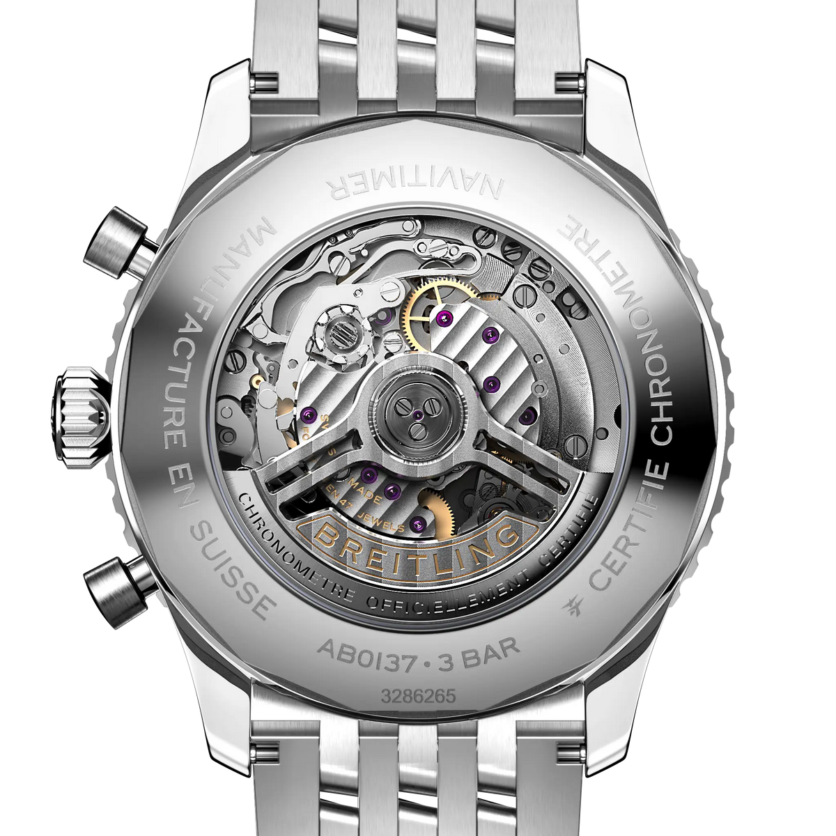 Breitling Navitimer B01 Chronograph 46 AB0137211C1A1 – case-back view