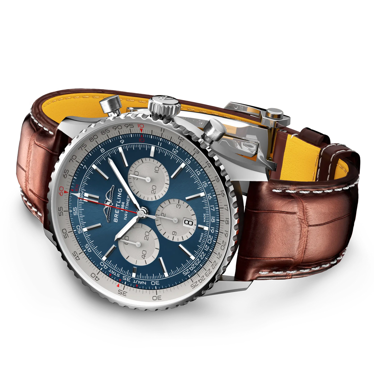 Breitling Navitimer B01 Chronograph 46 AB0137211C1P1 – side view with strap