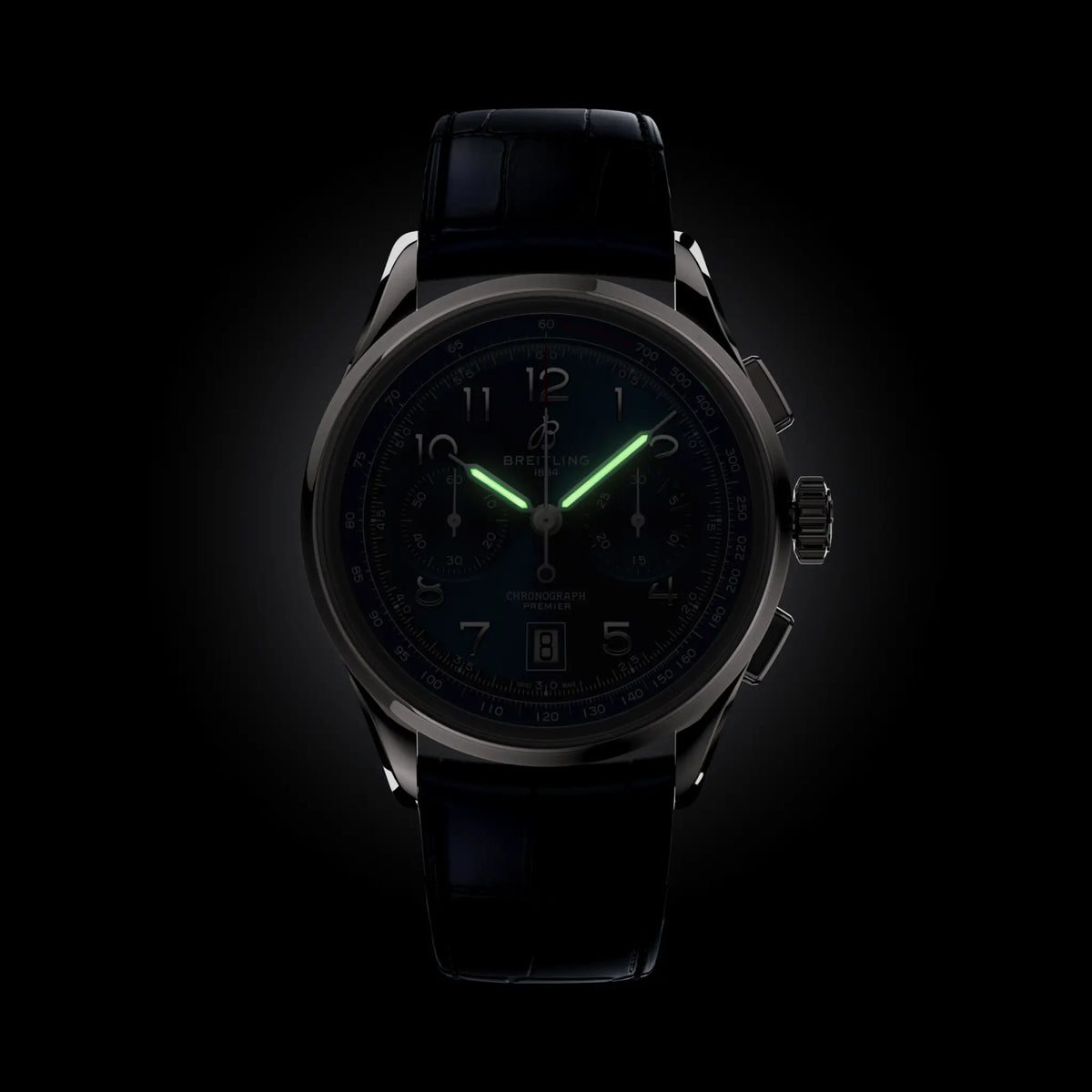 Breitling Premier B01 Chronograph 42 AB0145171C1P2 – luminous hands and markers in the dark