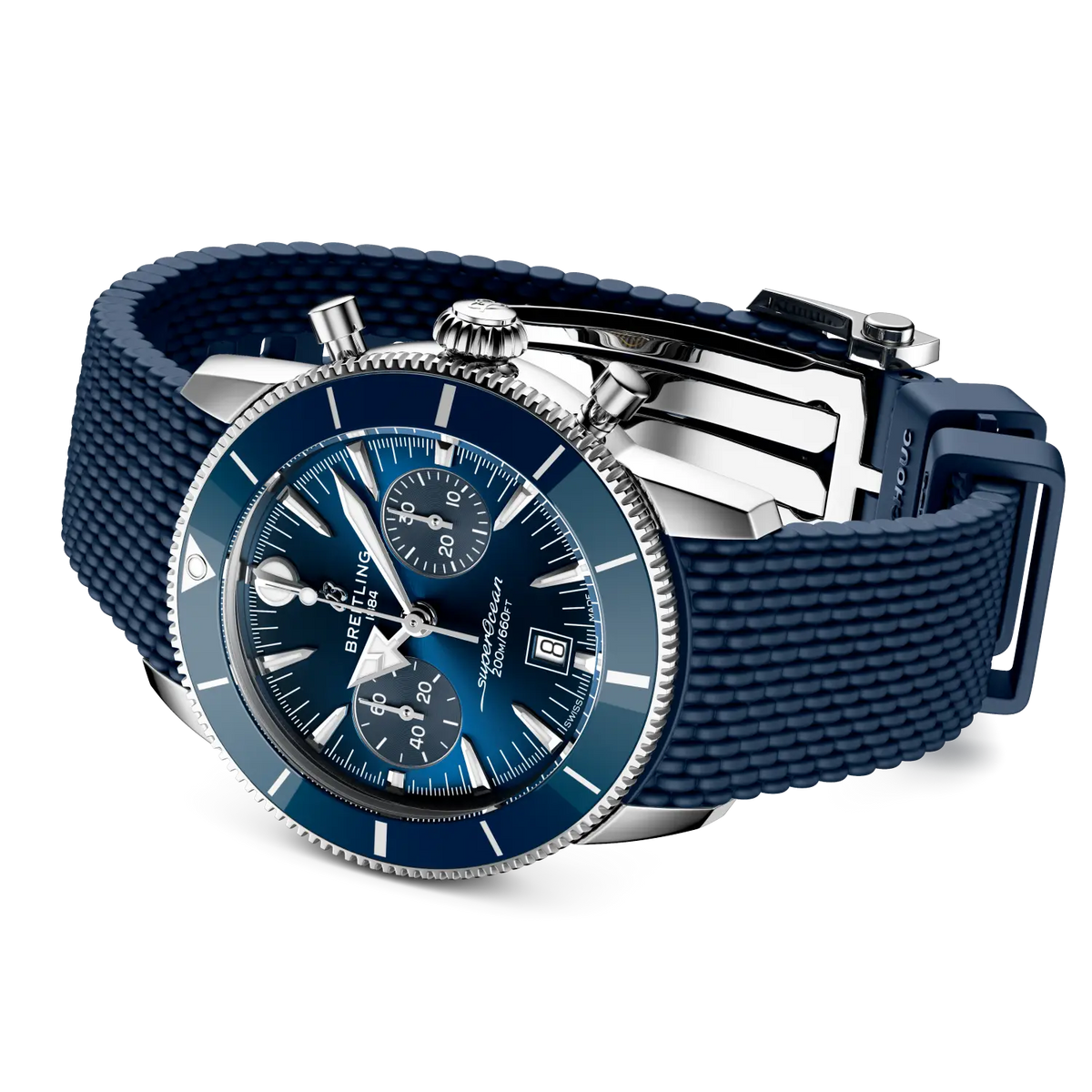 Breitling Superocean Heritage B01 Chronograph 42 AB0156161C1S1 – side view with strap