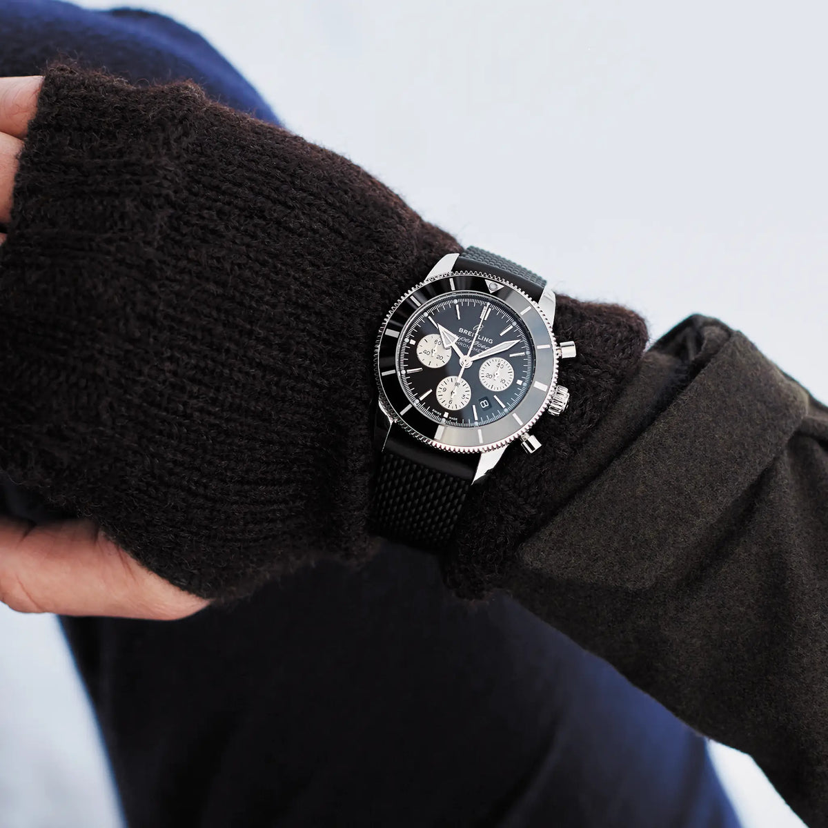 Breitling Superocean Heritage B01 Chronograph 44 AB0162121B1S1 – shown on the wrist