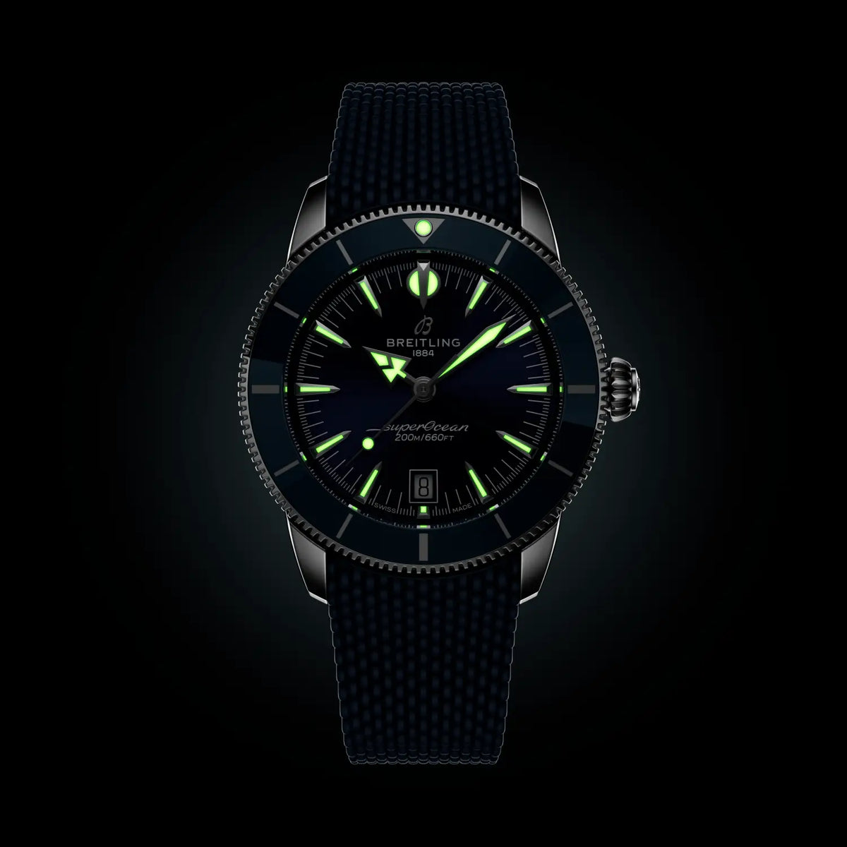 Breitling Superocean Heritage B31 Automatic 42 AB3111161C1S1 – luminous hands and markers in the dark