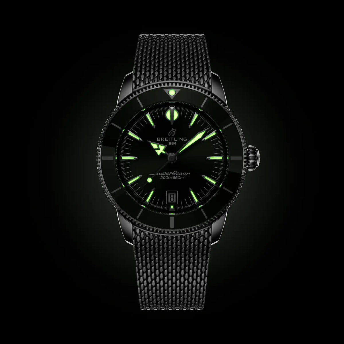 Breitling Superocean Heritage B31 Automatic 42 AB3111361L1A1 – luminous hands and markers in the dark