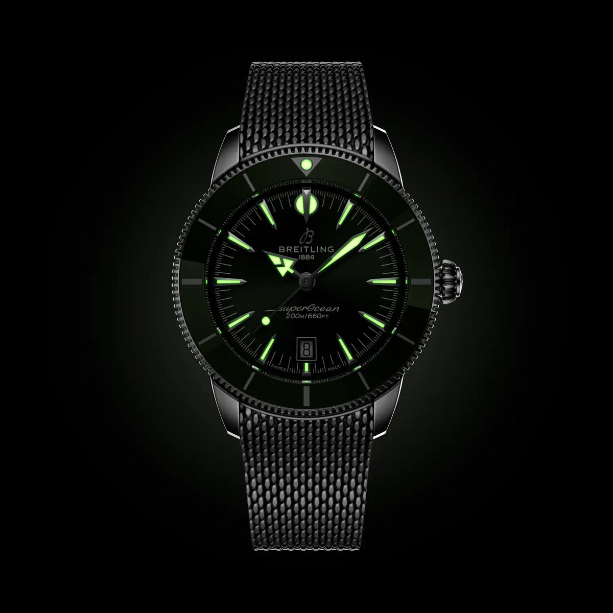 Breitling Superocean Heritage B31 Automatic 44 AB3112361L1A1 – luminous hands and markers in the dark