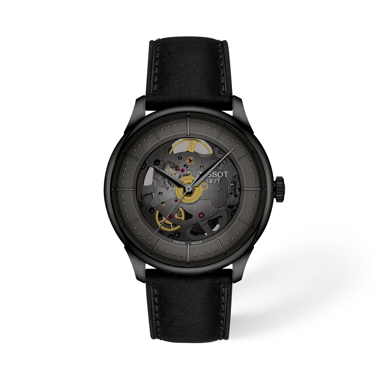 Tissot Chemin Des Tourelles Skeleton 39mm T139.836.36.441.00 Unisex Watch - front view