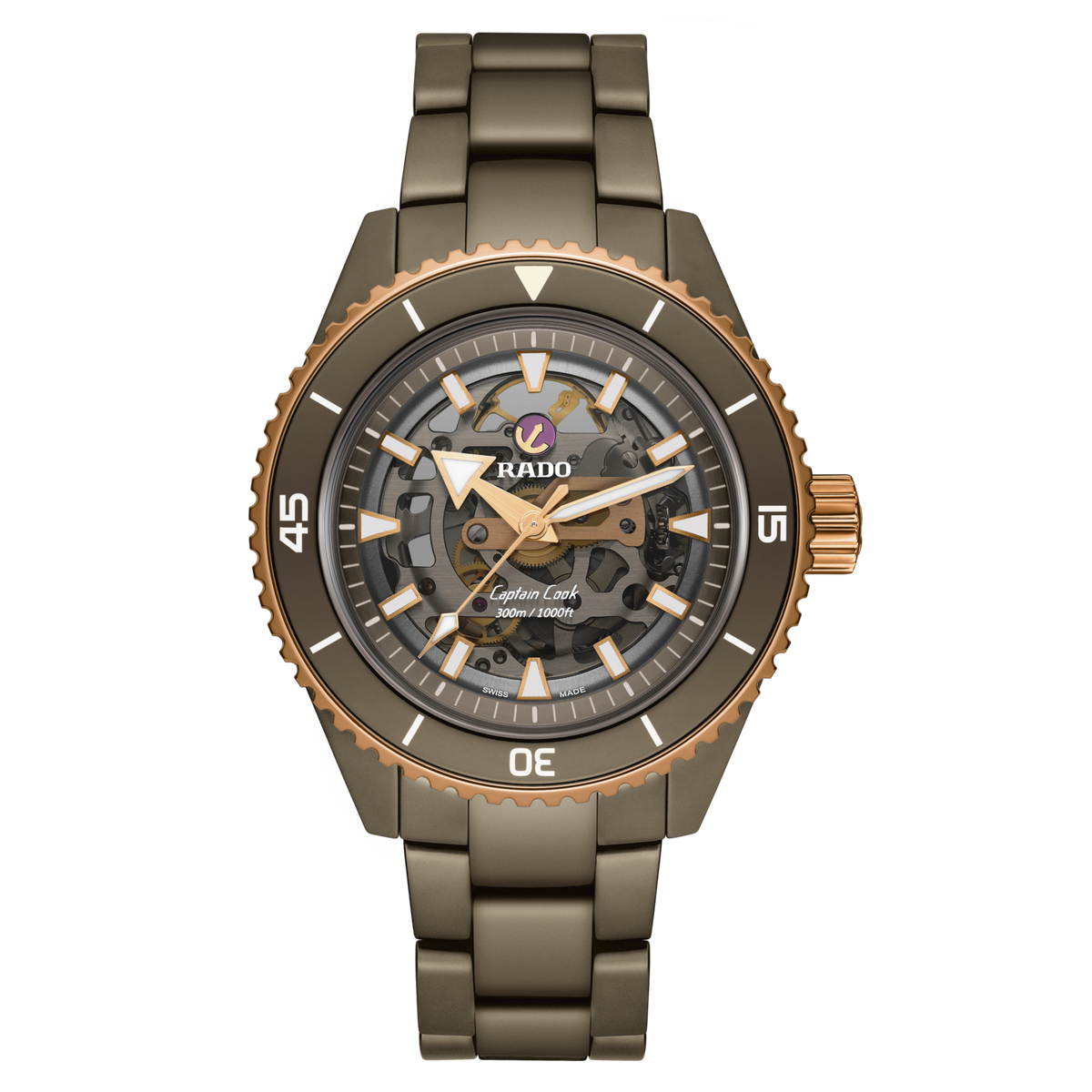 Rado Captain Cook High-Tech Ceramic Skeleton R32150162 – front view