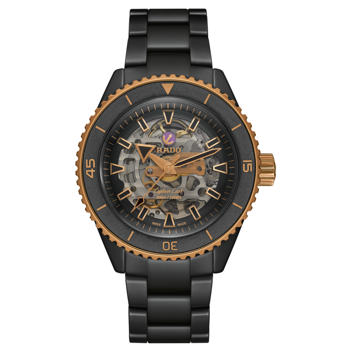 Rado Captain Cook High-Tech Ceramic Skeleton R32192152 – front view