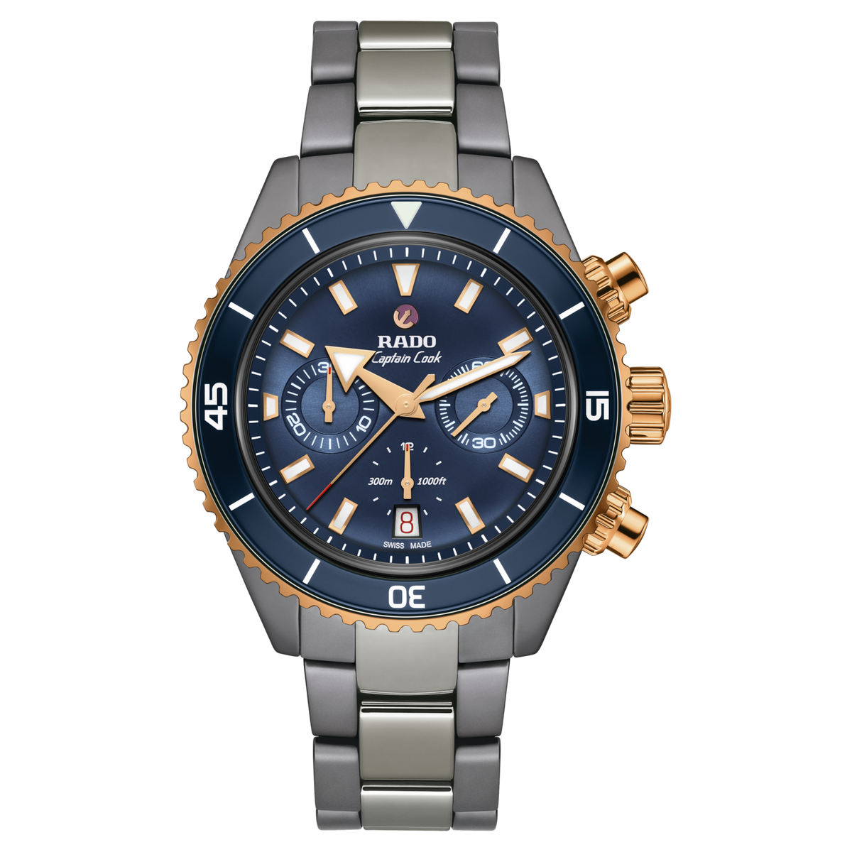 Rado Captain Cook High-Tech Ceramic Chronograph R32195202 – front view