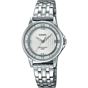 Casio Enticer Women White With Silver Accents Dial Analog Watch A1303