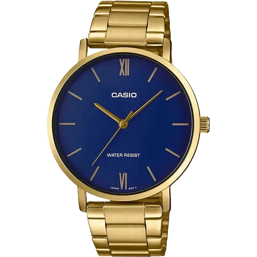 Casio Enticer Men Quartz Blue Dial Analog Stainless Steel Watch A1778