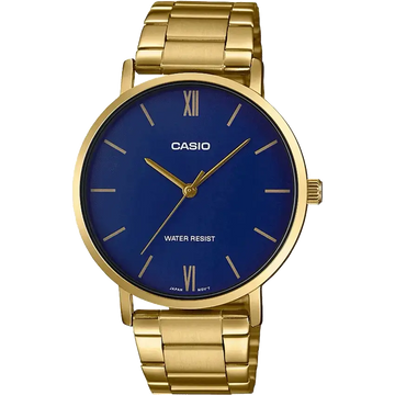 Casio Enticer Men Quartz Blue Dial Analog Stainless Steel Watch A1778