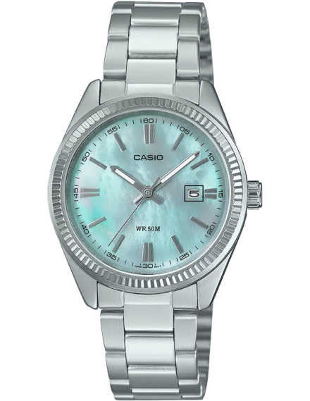 Casio Enticer Women Quartz Blue Dial Analog Stainless Steel Watch A2363