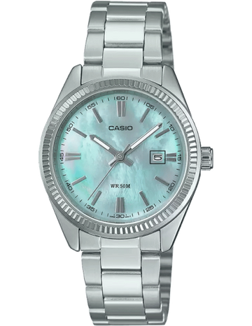 Casio Enticer Women Quartz Blue Dial Analog Stainless Steel Watch A2363