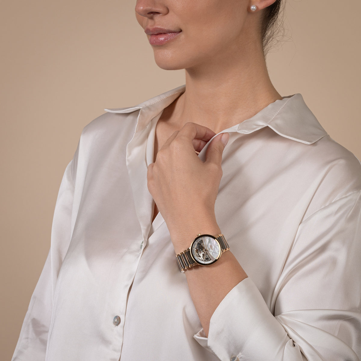Rado Centrix Automatic Diamonds Open Heart R30029912 – shown on the wrist