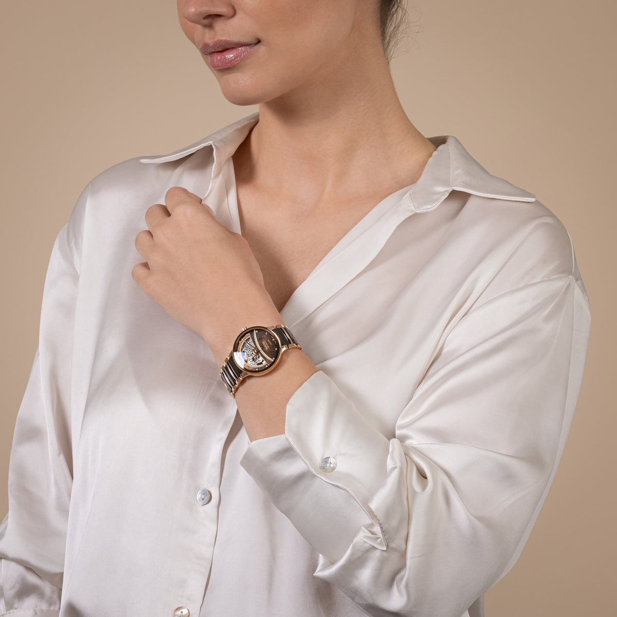 Rado Centrix Automatic Diamonds Open Heart R30029942 – shown on the wrist