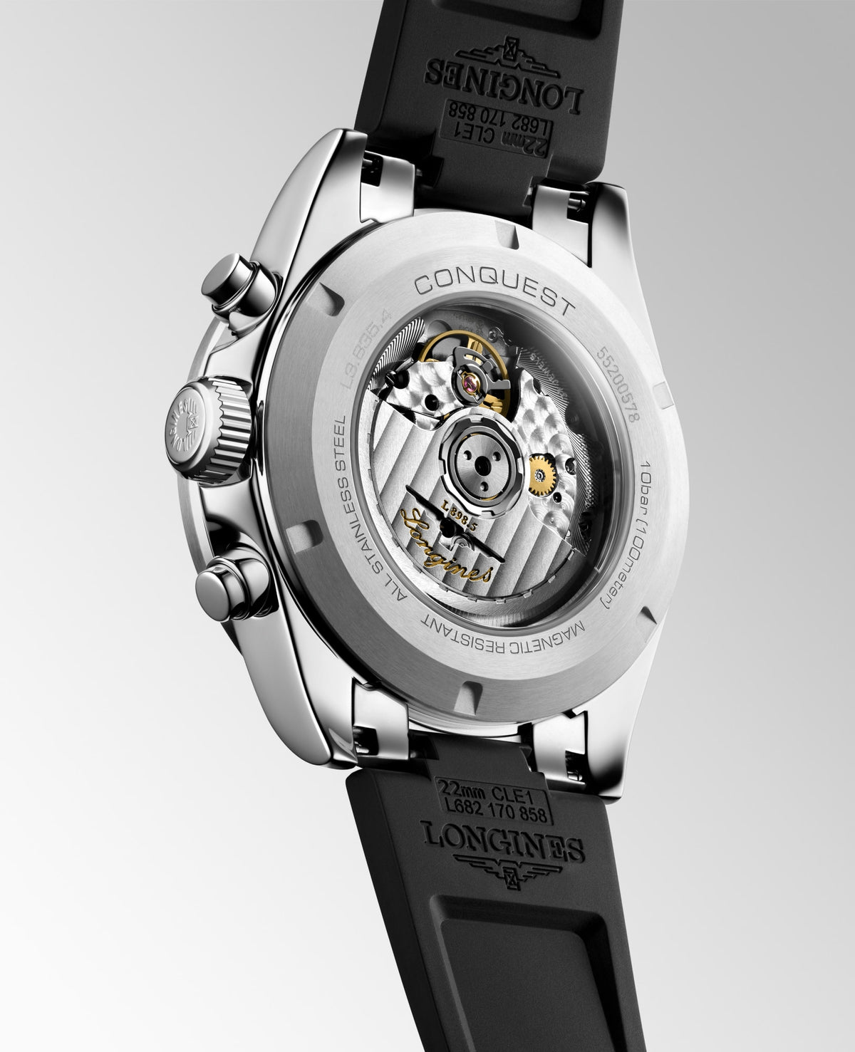 Longines Conquest Chronograph 42mm L3.835.4.32.9 Watch for Men - case-back view