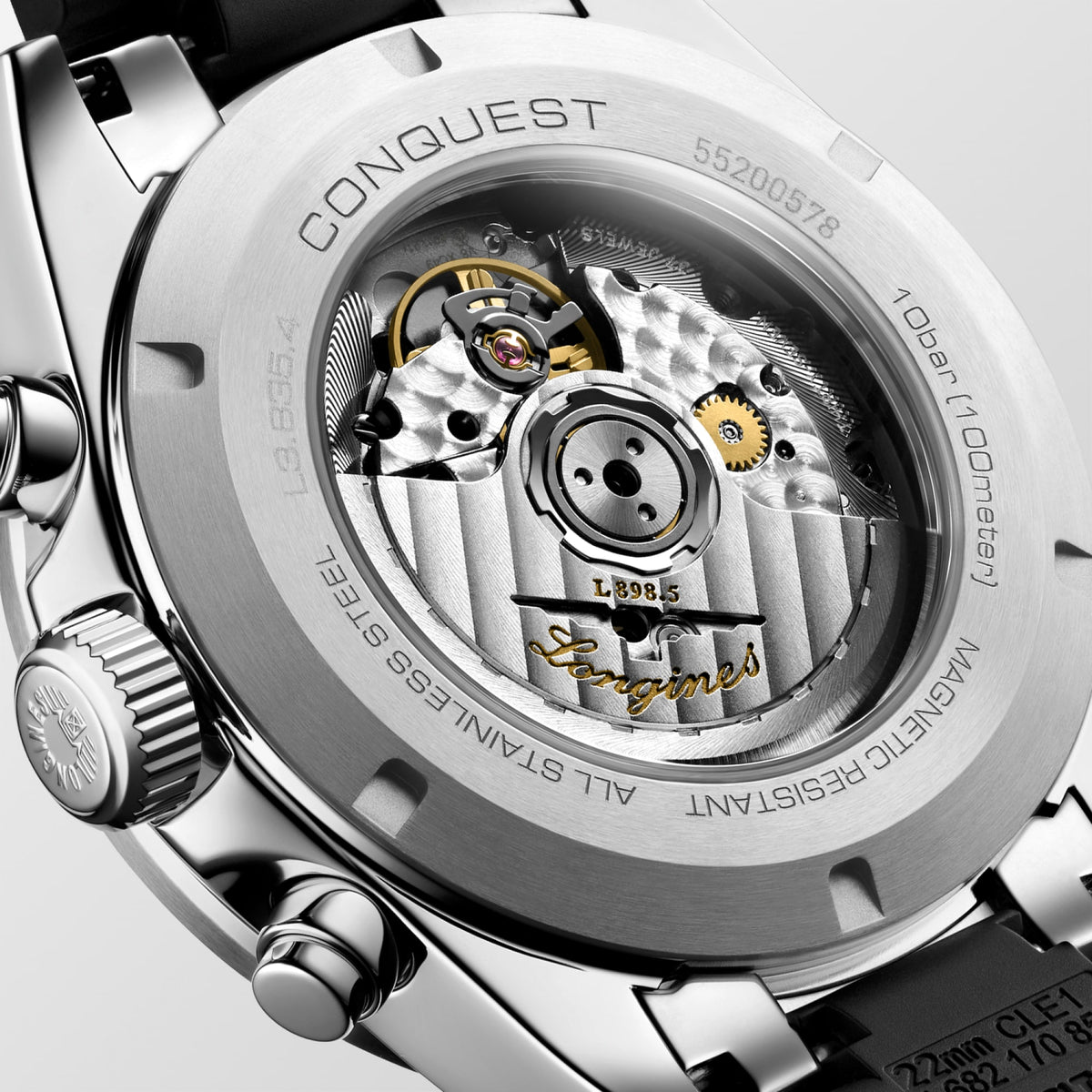 Longines Conquest Chronograph 42mm L3.835.4.32.9 Watch for Men - case-back close-up